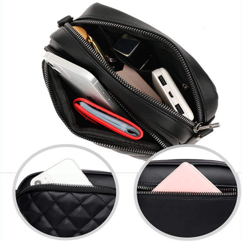 Bolsa Transversal Feminina Modelo Elegant Beauty Preto