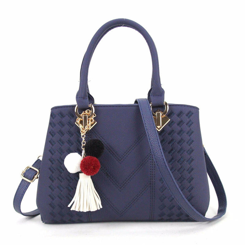 Bolsa Feminina de Ombro em Couro com Tassel